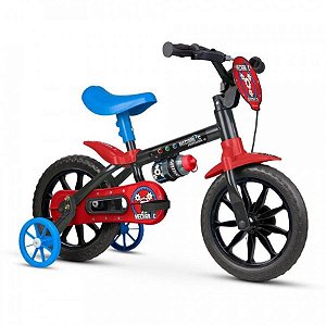 Bicicleta Infantil Aro 12 - Nathor Mechanic - Aço - Preta, Azul e Vermelho