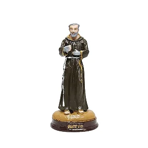 São Padre Pio em resina 15 cm