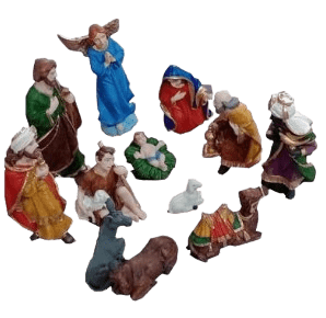 Presépio de Natal - 15 cm resina (12 peças)