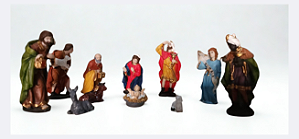 Presépio de Natal - 10 cm resina (11 peças)