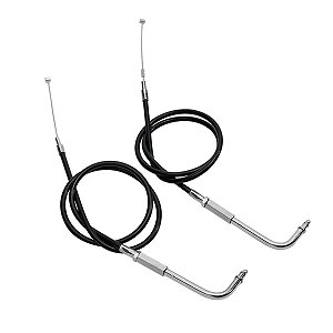 Par de Cabos de Acelerador 140cm para Harley 02-14 - Twin13 - Preto