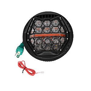 Farol 5.75" LED HexBeam Pro Harley - Twin13 - Cristal