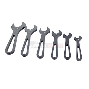 Jogo de Chave Simples em Alumínio Billet para Conexões 4AN à 16AN - Preto