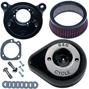 Kit Filtro de Ar S&S Cycle Stealth com Tampa Teardrop para Twin Cam 01-17