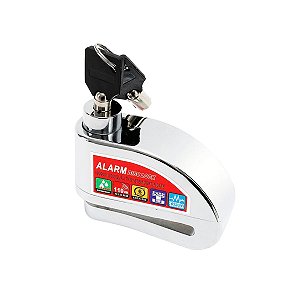 Trava de Discos de Freio com Alarme para Motos - Prata - Twin13