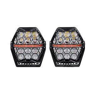 Par de Faróis de Milha HexBeam Universal 7" - Twin13