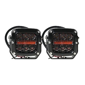 Par de Faróis de Milha Honeycomb Universal 60W - Preto