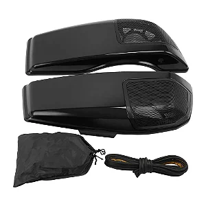 Par de Tampas de Alforge para Alto-falantes 5x7" Harley Touring 24-26 - Twin13 - Preto