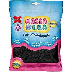 MASSA DE EVA LISA PARA ARTESANATO 50G MAKE+ PRETO