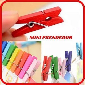 Mini Pregador Prendedor Madeira Coloridos 2,5cm, 25 Unidades