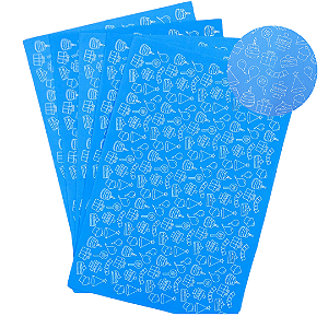 EVA Estampado Placas de 40x60cm 1.5 Pacotes com 5 folhas ( ANIVERSARIO TEMA AZUL )