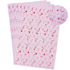 EVA Estampado Placas de 40x60cm 1.5 Pacotes com 5 folhas ( LOVE AMOR TEMA ROSA )