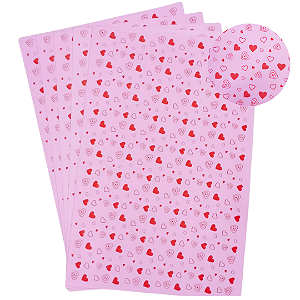 EVA Estampado Placas de 40x60cm 1.5 Pacotes com 5 folhas ( CORAÇÃO TEMA ROSA )