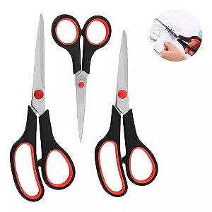Kit 3 Tesouras Multiuso Luatek Cor Preto