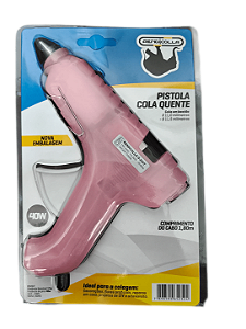 Pistola Para Cola Quente Rendicolla 40W Rosa