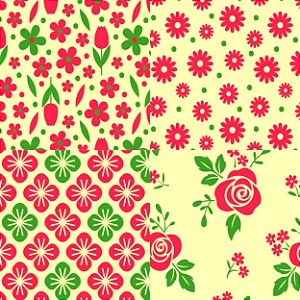 PACOTE COM 5 FOLHAS DE EVA ESTAMPADO MAKE+ FLORES