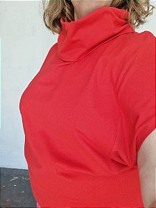 BLUSA ALGODÃO GOLA ALTA VERMELHO