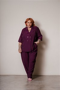 CALÇA ALFAIATARIA BALLON UVA PLUS SIZE