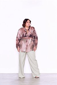 CALÇA ALFAIATARIA RETA VERDE AQUARITA PLUS SIZE