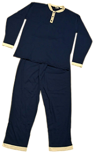 Pijama masculino adulto longo de Malha de algodão