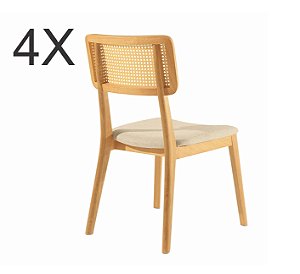 KIT 4x - Cadeira Duna - Natural / Linho