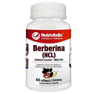 Berberina HCL + Óleo TCL  1500mg 60 Softgels Nutrivitalle