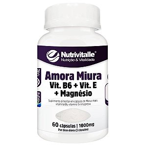 Amora Miúra + Vit B6 + Vit E + Magnésio 1000mg 60 Cápsulas Nutrivitalle