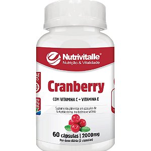 Cranberry + Vit C + Vit E 2000mg 60 Cápsulas Nutrivitalle