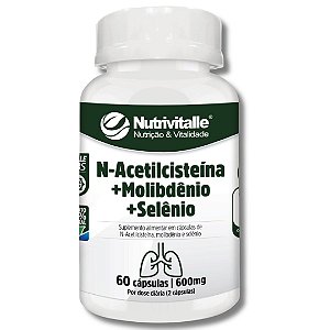 N-Acetilcisteína + Molibdênio + Selênio 600mg 60 Cápsulas Nutrivitalle