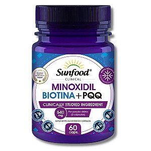 Minoxidil + Biotina + PQQ 540mg 60 Cápsulas Sunfood