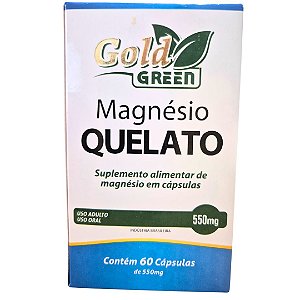 Magnésio Quelato 550mg 60 Cápsulas Gold Green