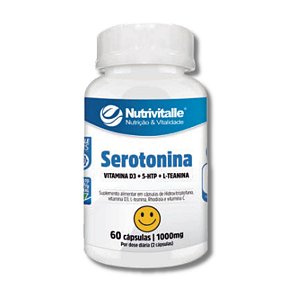 Serotonina (Vit D3 + 5htp + L-Teanina) 1000mg 60 Cápsulas Nutrivitalle