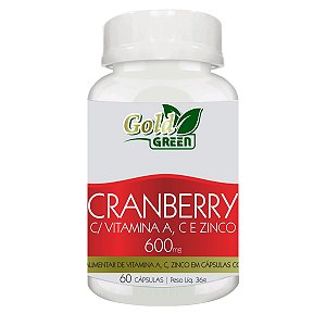 Cranberry Com Vitamina A C E Zinco 600mg 60caps Gold Green