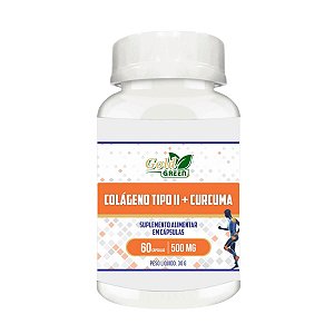 Colageno Tipo 2 + Curcumina 60 Caps 500mg Gold Green