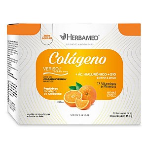 Colágeno Verisol 150g 30 Sachês 5g Sabor Laranja Herbamed