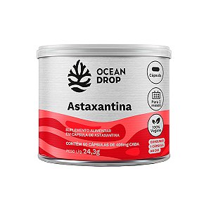 Astaxantina 100% Vegetal 60 Cápsulas Ocean Drop