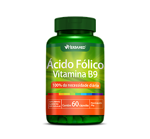 Ácido Fólico Vitamina B9 60 Cápsulas Herbamed