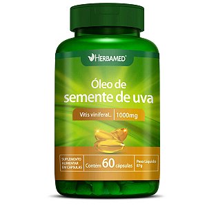 Óleo De Semente De Uva 1000mg 60 Cápsulas Herbamed