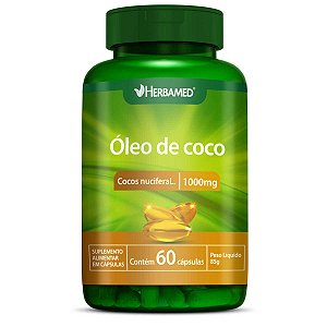 Óleo De Coco 1000mg 60 Cápsulas Herbamed