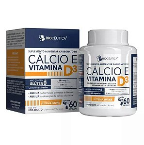 Carbonato De Cálcio E Vitamina D3 60 Cápsulas Biocêutica