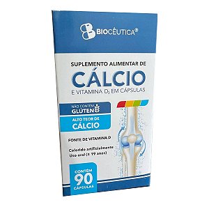 Cálcio E Vitamina D3 90 Cápsulas Biocêutica