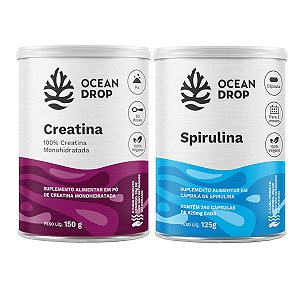 Creatina Monohid 150g + Spirulina 240 Cáps 520mg Ocean Drop
