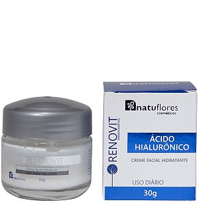Creme Facial Hidratante com Acido Hialuronico Renovit 30g Natuflores