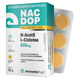Nacdop N-Acetil L-Cisteína 600Mg 12 Pastilha ElementoPuro
