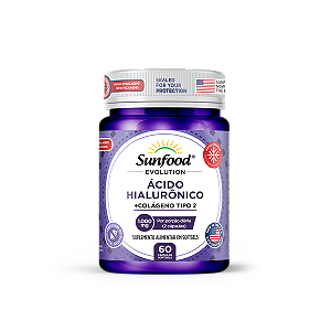 Ácido Hialurônico + Colágeno Tipo 2 1000mg 60 Softgels Sunfood Evolution