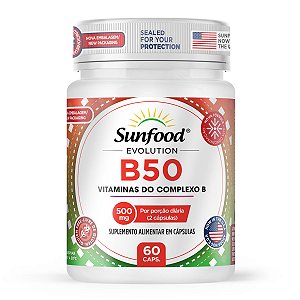B50 Complexo de Vitaminas 500mg 60 Caps Sunfood Evolution