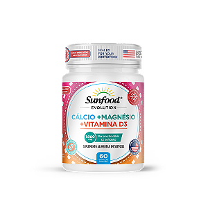 Cálcio + Magnésio + Vitamina D3 1000mg 60 Softgels Sunfood Evolution