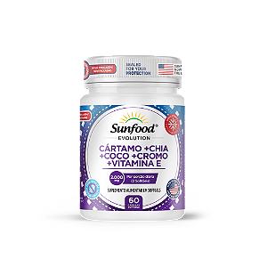 Óleo de Cártamo + Chia + Coco + Cromo + Vit. E 2000mg 60 Softgels Sunfood Evolution