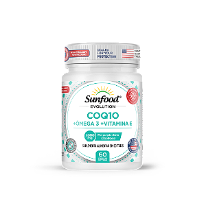 CoQ10 + Ômega 3 + Vitamina E 1000mg 60 Softgels Sunfood Evolution