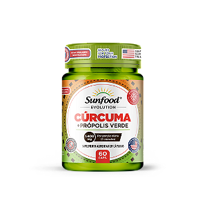 Cúrcuma + Própolis Verde 1400Mg 60 Caps Sunfood Evolution